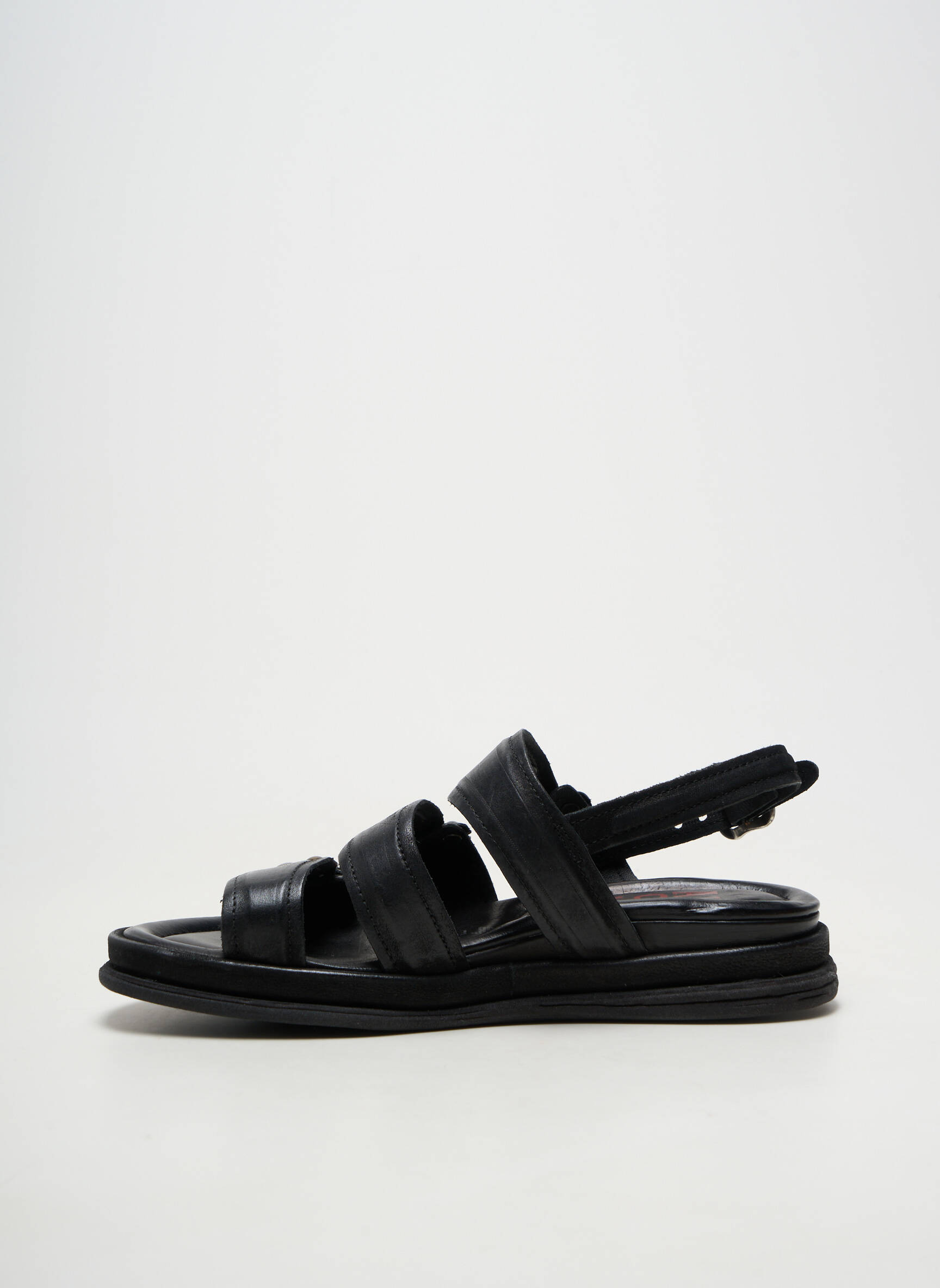 Sandale/pantofi decupați material neted toc plat până la 3 cm negru A.S.98 femeie