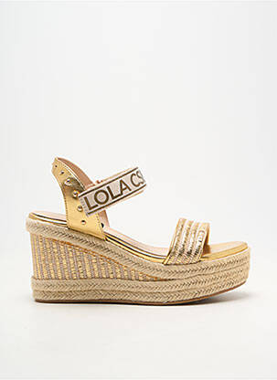 Sandale/pantofi decupați material neted toc de 7 la 9 cm auriu LOLA CASADEMUNT femeie