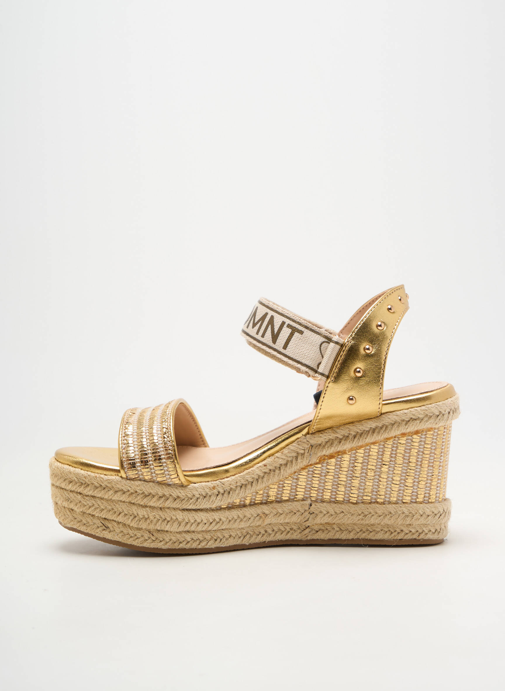 Sandale/pantofi decupați material neted toc de 7 la 9 cm auriu LOLA CASADEMUNT femeie
