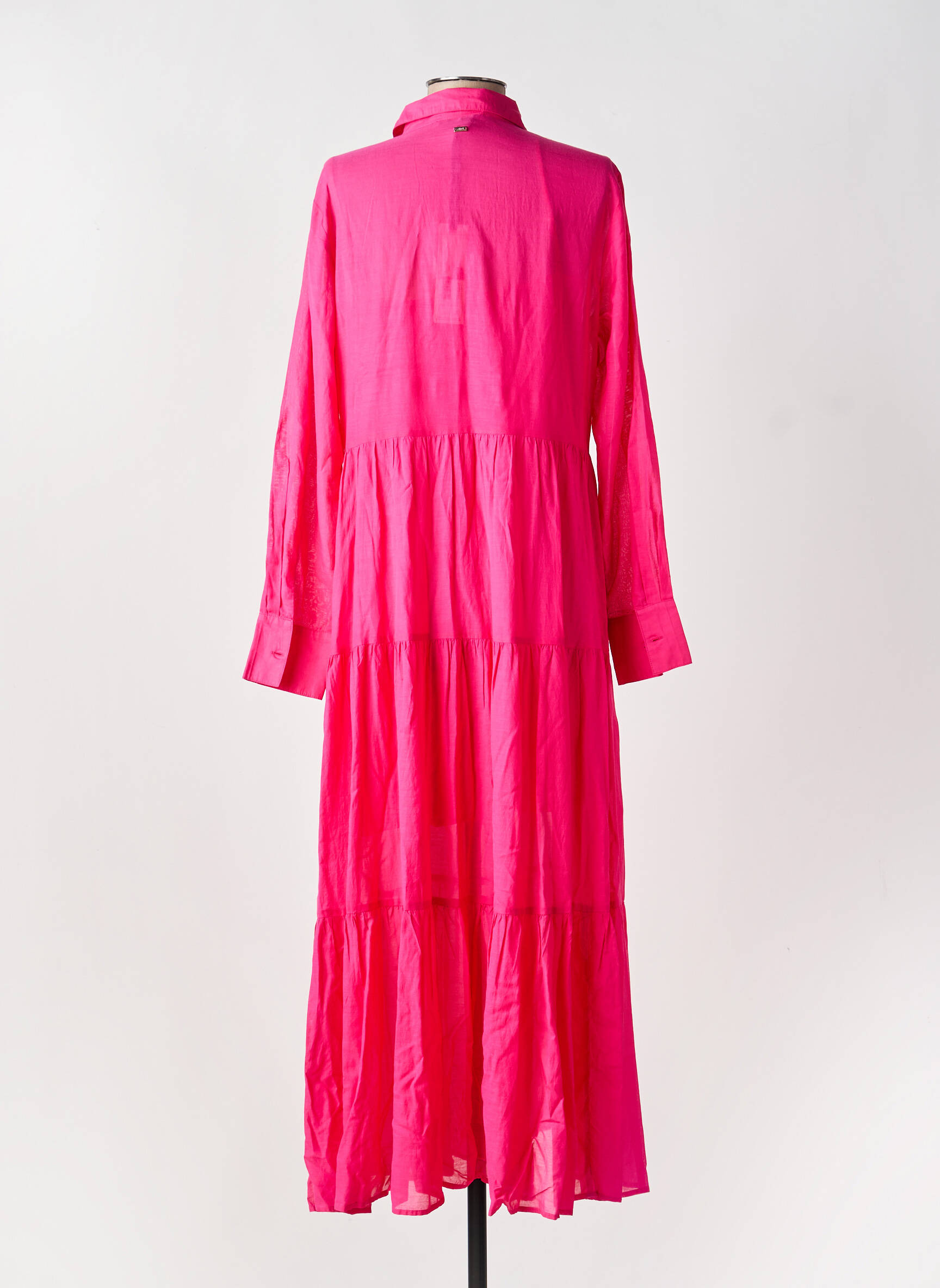 Rochie lungă mâneci lungi mâneci lungi roz GAUDI femeie