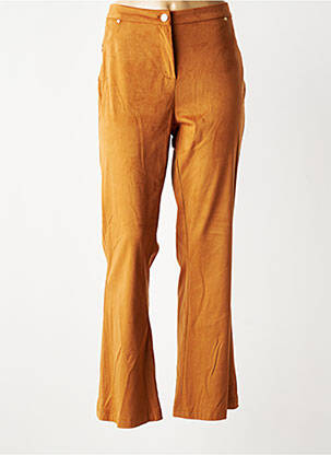 Pantalon evazat talie cu cleme talie înaltă galben GAUDI femeie