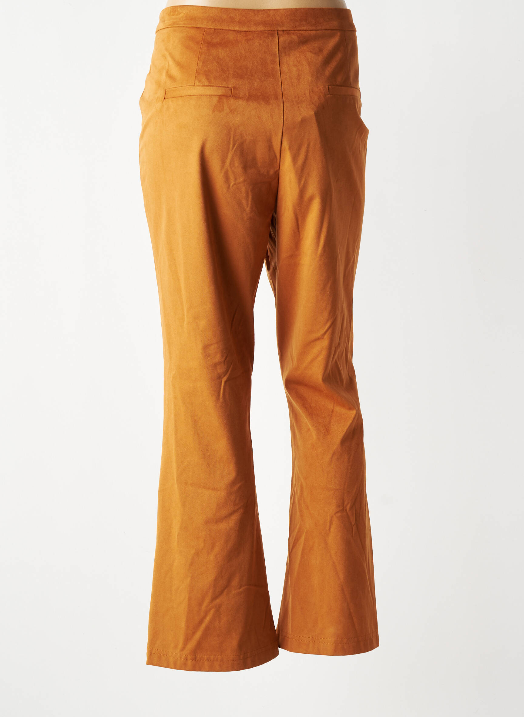 Pantalon evazat talie cu cleme talie înaltă galben GAUDI femeie