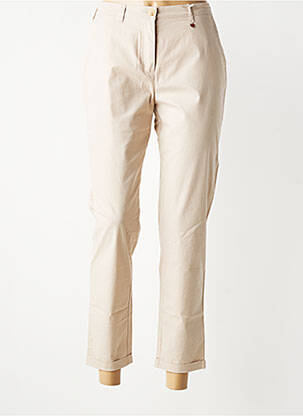 Pantalon 7/8 talie elastică mărime normală bej TONI femeie