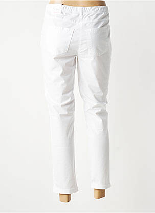 Pantalon 7/8 talie elastică mărime normală alb TONI femeie