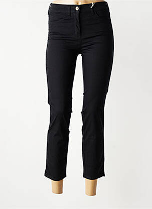 Pantalon 7/8 țesătură poplin mărime normală negru TONI femeie