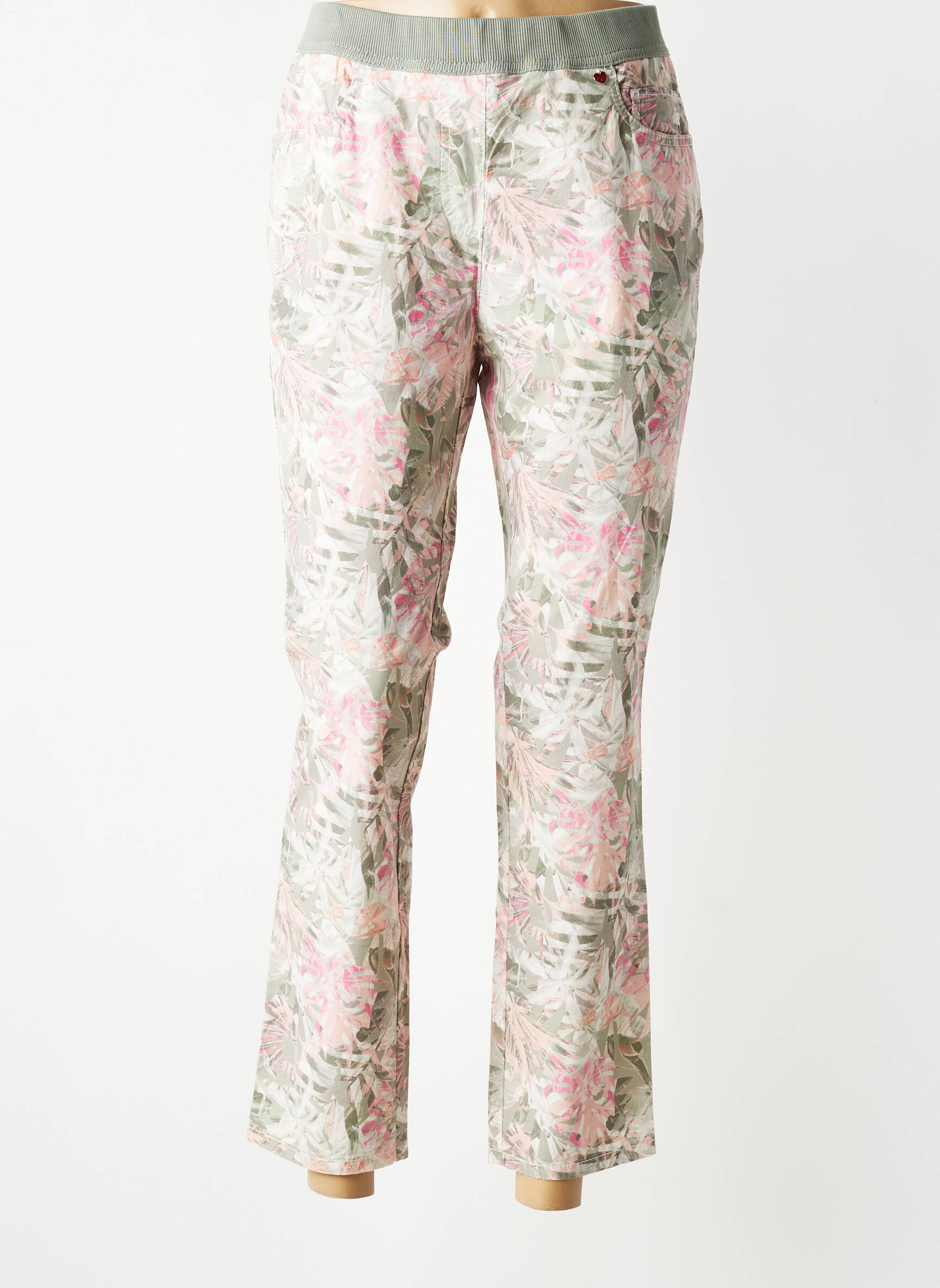 Pantalon 7/8 talie elastică mărime normală verde TONI femeie