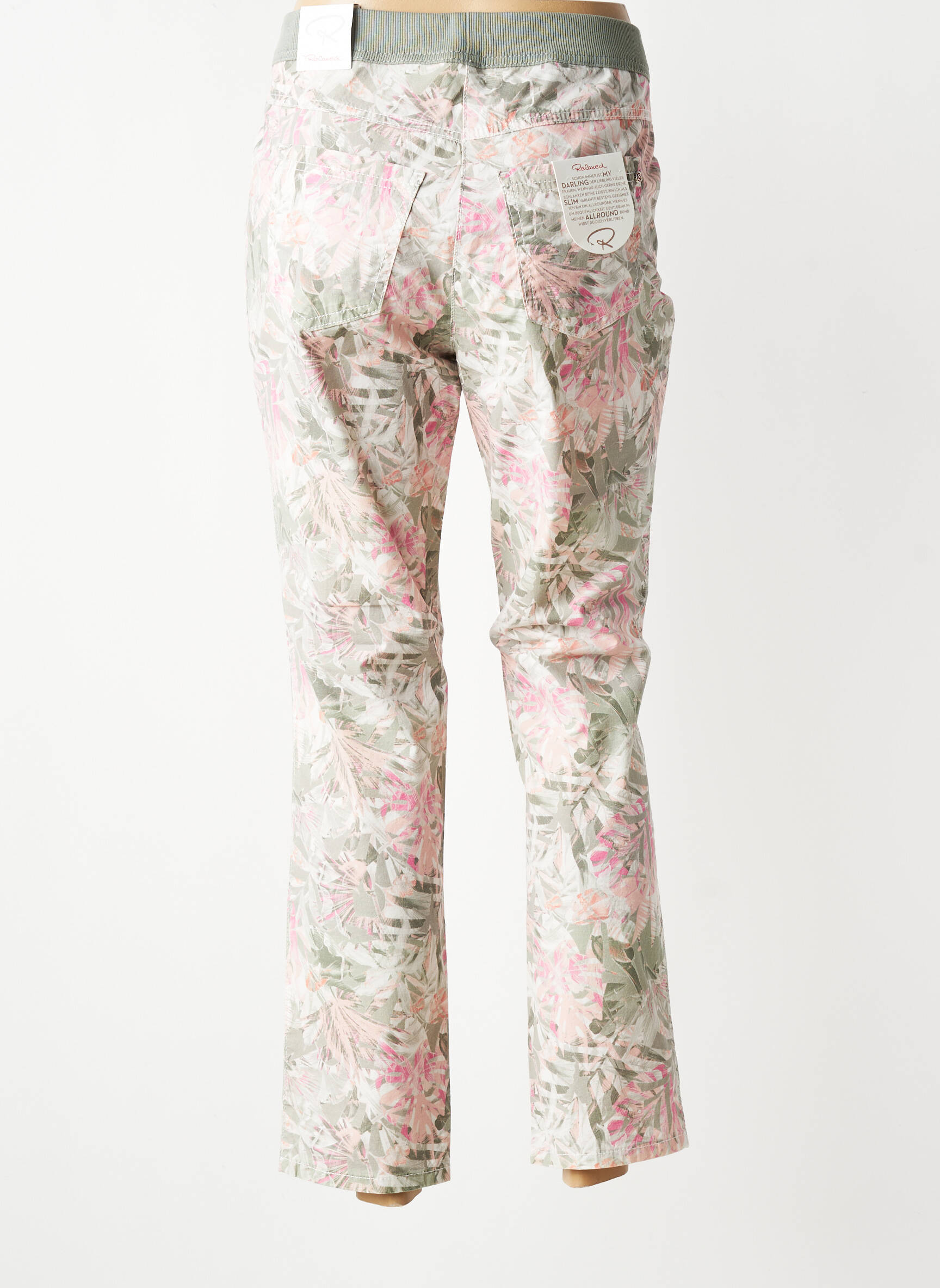 Pantalon 7/8 talie elastică mărime normală verde TONI femeie
