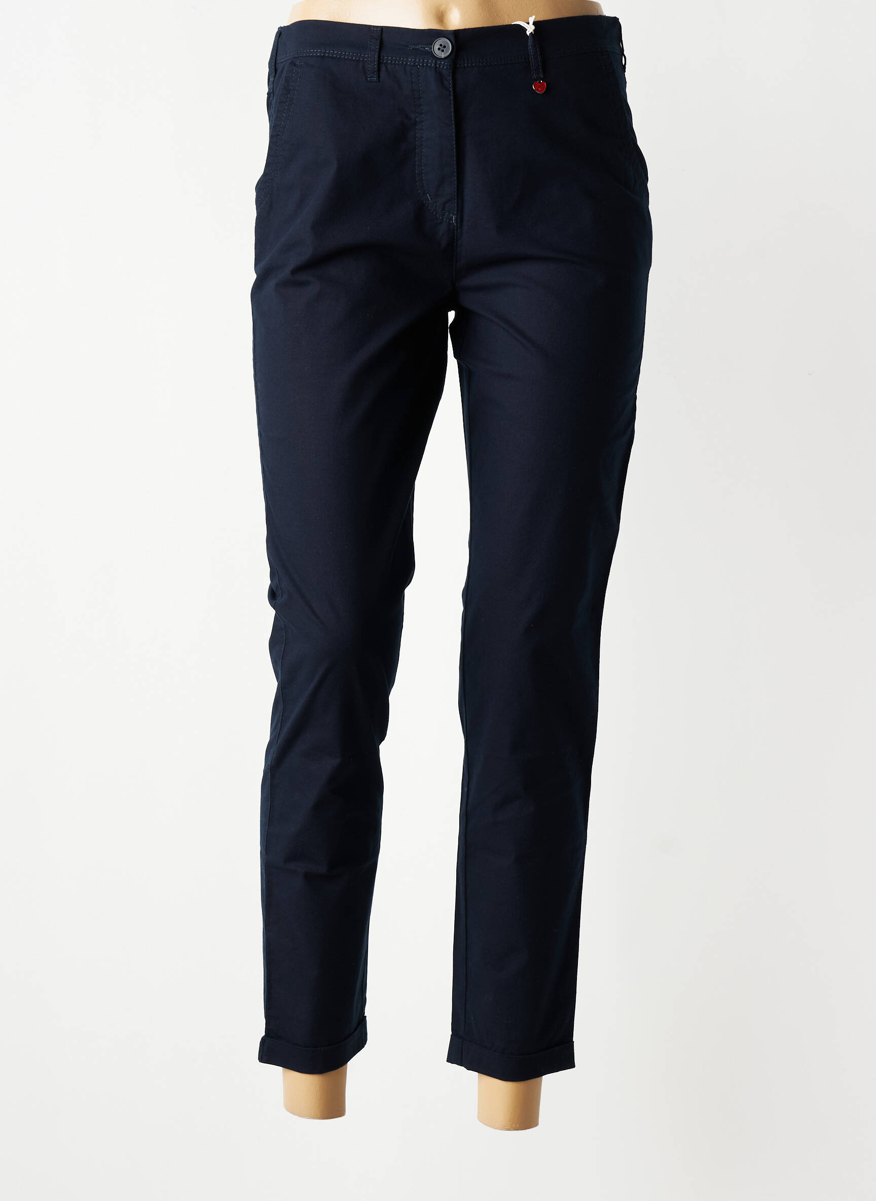 Pantalon 7/8 talie elastică mărime normală albastru TONI femeie