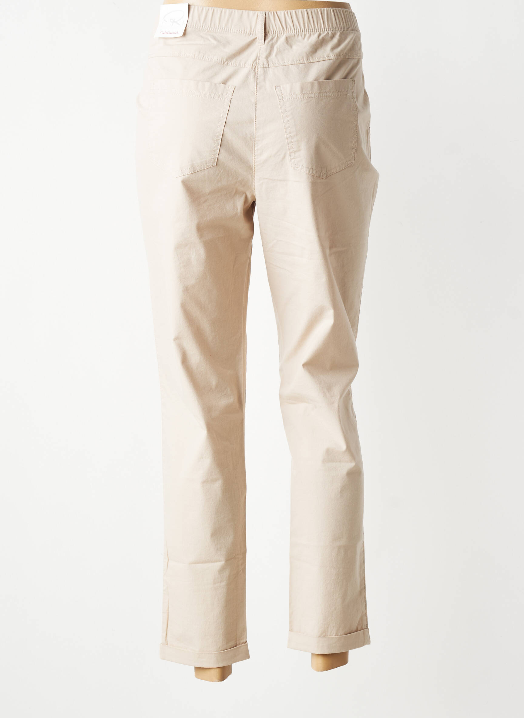 Pantalon 7/8 talie elastică mărime normală bej TONI femeie