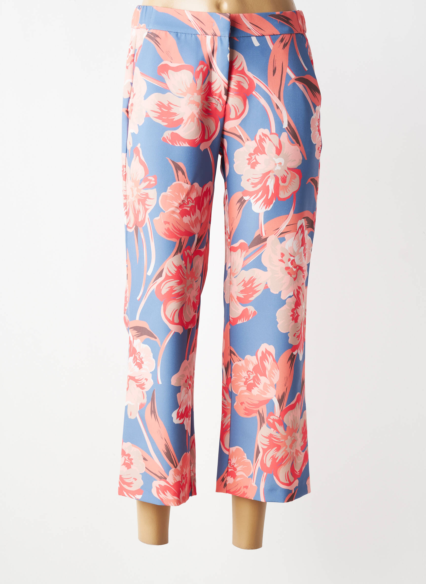 Pantalon 7/8 talie cu cleme mărime normală roz TONI femeie