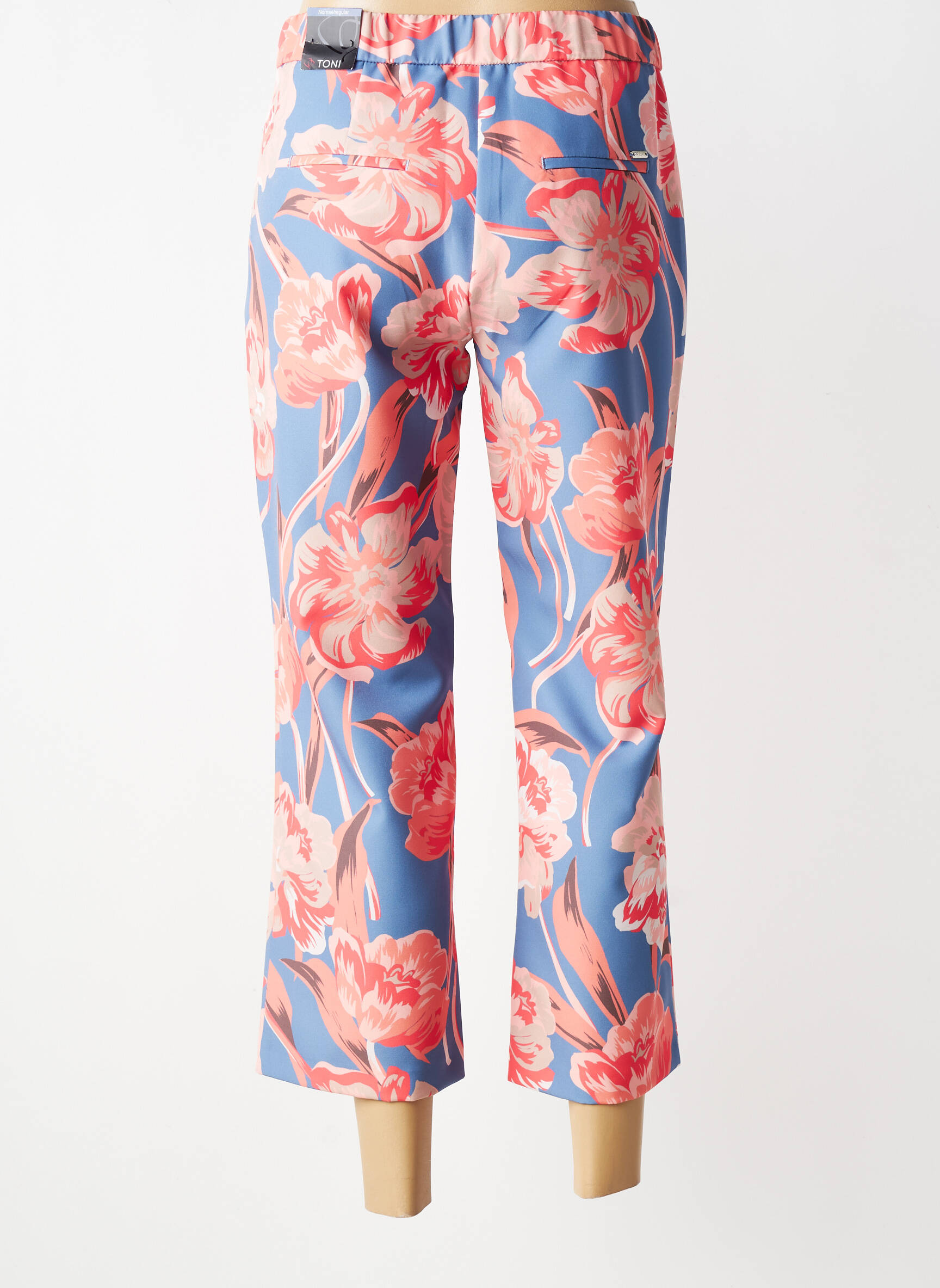 Pantalon 7/8 talie cu cleme mărime normală roz TONI femeie