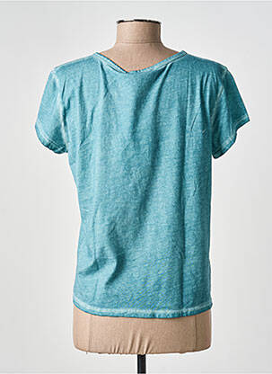 Tricou croială dreaptă mâneci scurte albastru ANDAM femeie