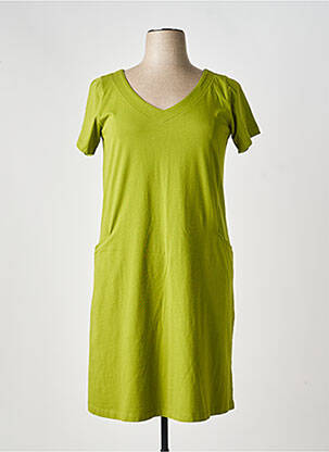 Rochie midi mâneci scurte mâneci scurte verde AGATHE & LOUISE femeie