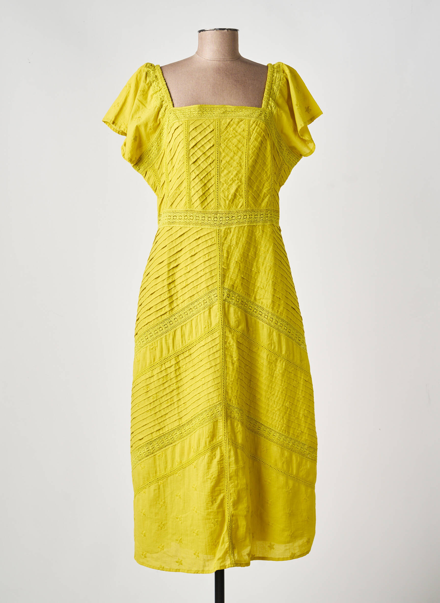Rochie lungă mâneci scurte mâneci scurte verde MD'M femeie