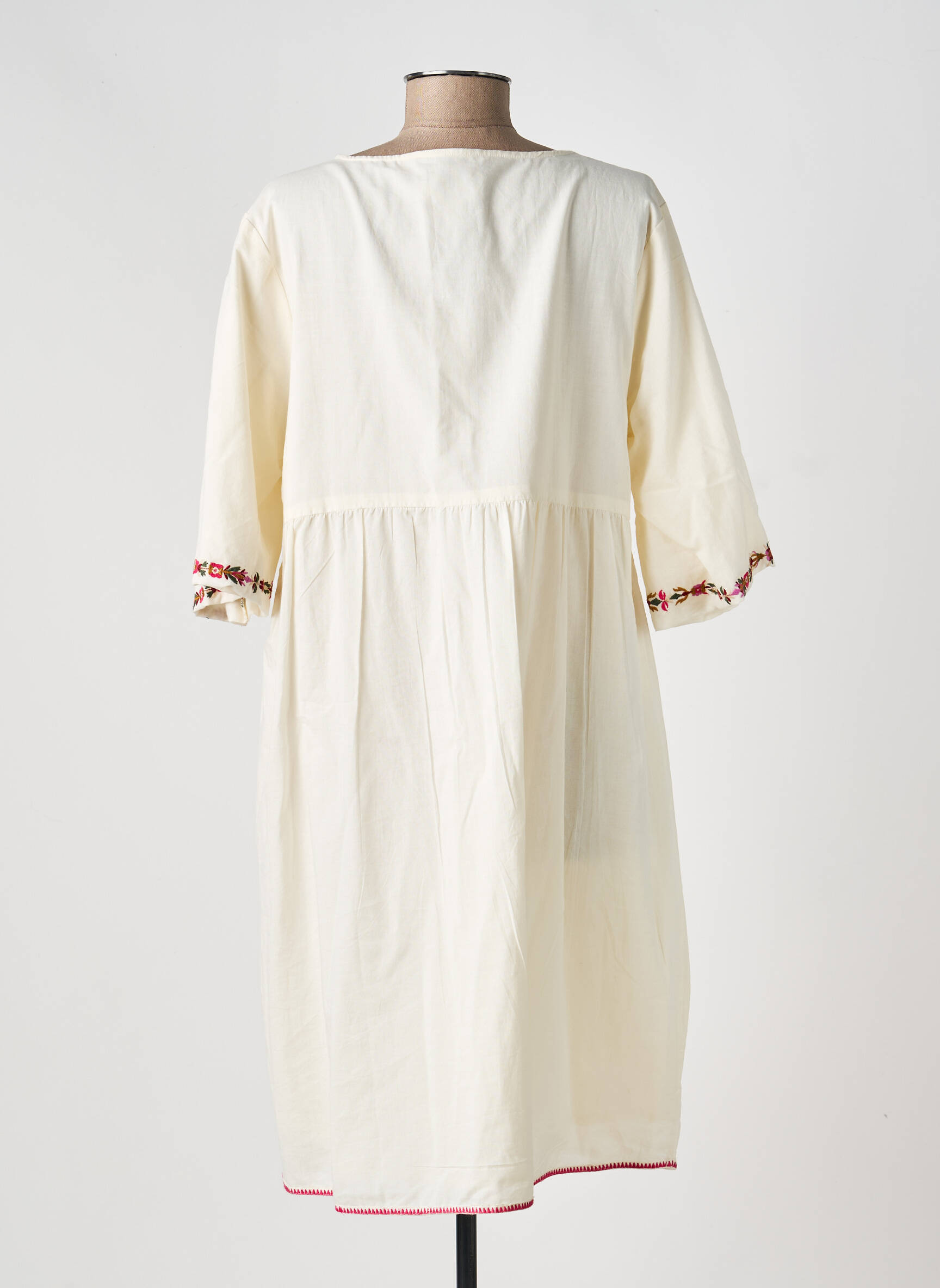 Rochie midi mâneci 3/4 mâneci 3/4 bej MD'M femeie