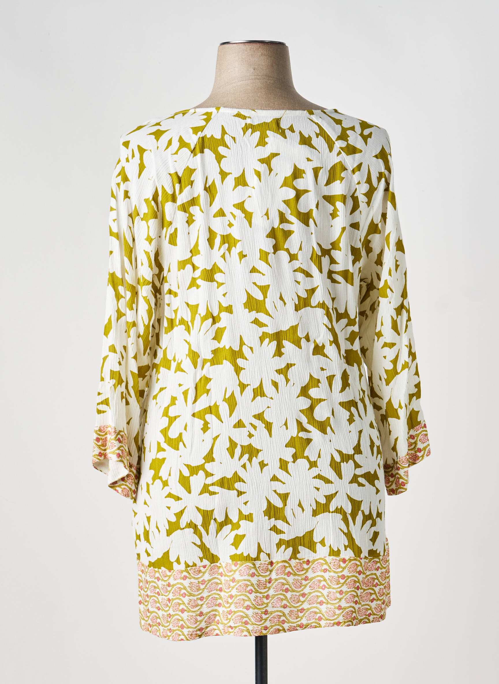 Tunică mâneci lungi țesătură crep verde AGATHE & LOUISE femeie