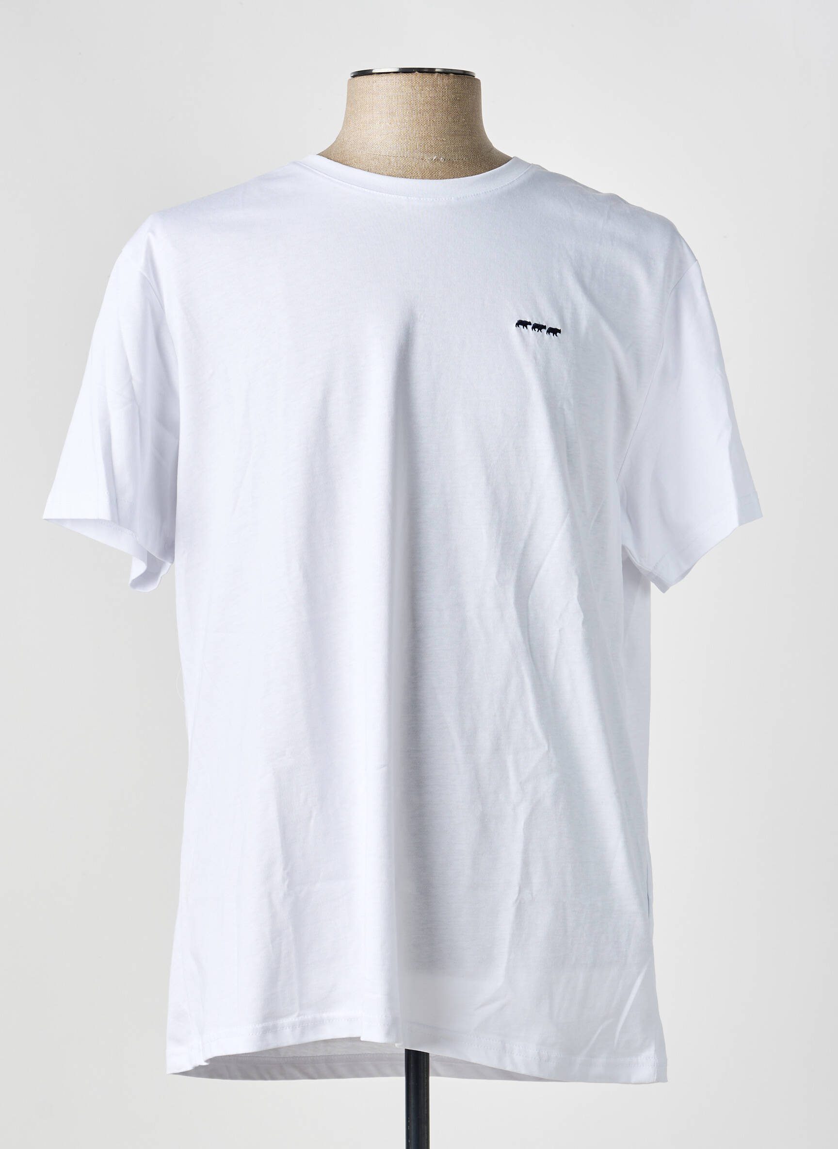 Tricou broderie mâneci scurte alb MISE AU GREEN bărbat