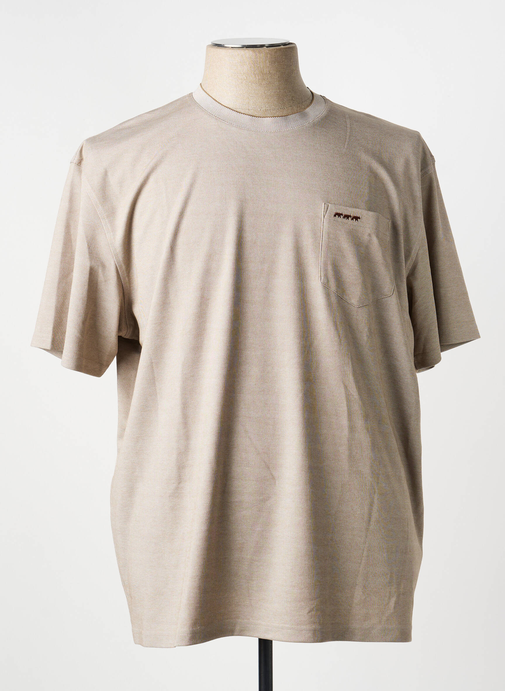 Tricou bio mâneci scurte maro MISE AU GREEN bărbat
