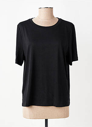 Tricou croială dreaptă mâneci scurte negru YERSE femeie