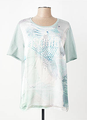 Tricou imprimeu fantezie mâneci scurte verde BARBARA LEBEK femeie