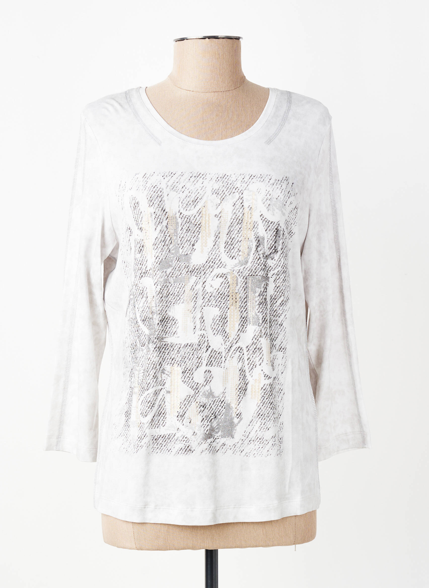 Tricou mâneci 3/4 mâneci 3/4 gri RABE femeie