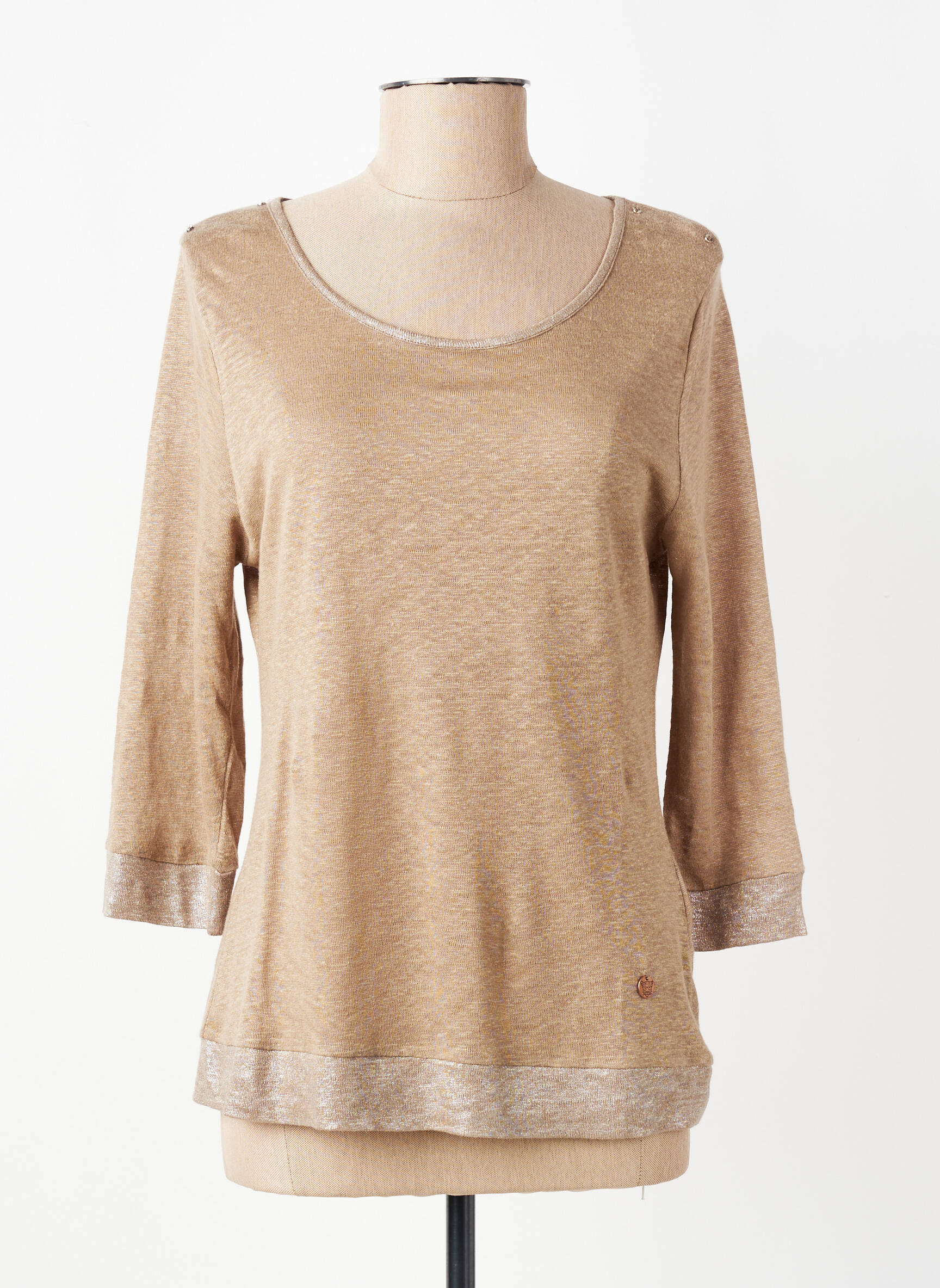 Tricou mâneci 3/4 mâneci 3/4 maro LE BOUDOIR D'EDOUARD femeie