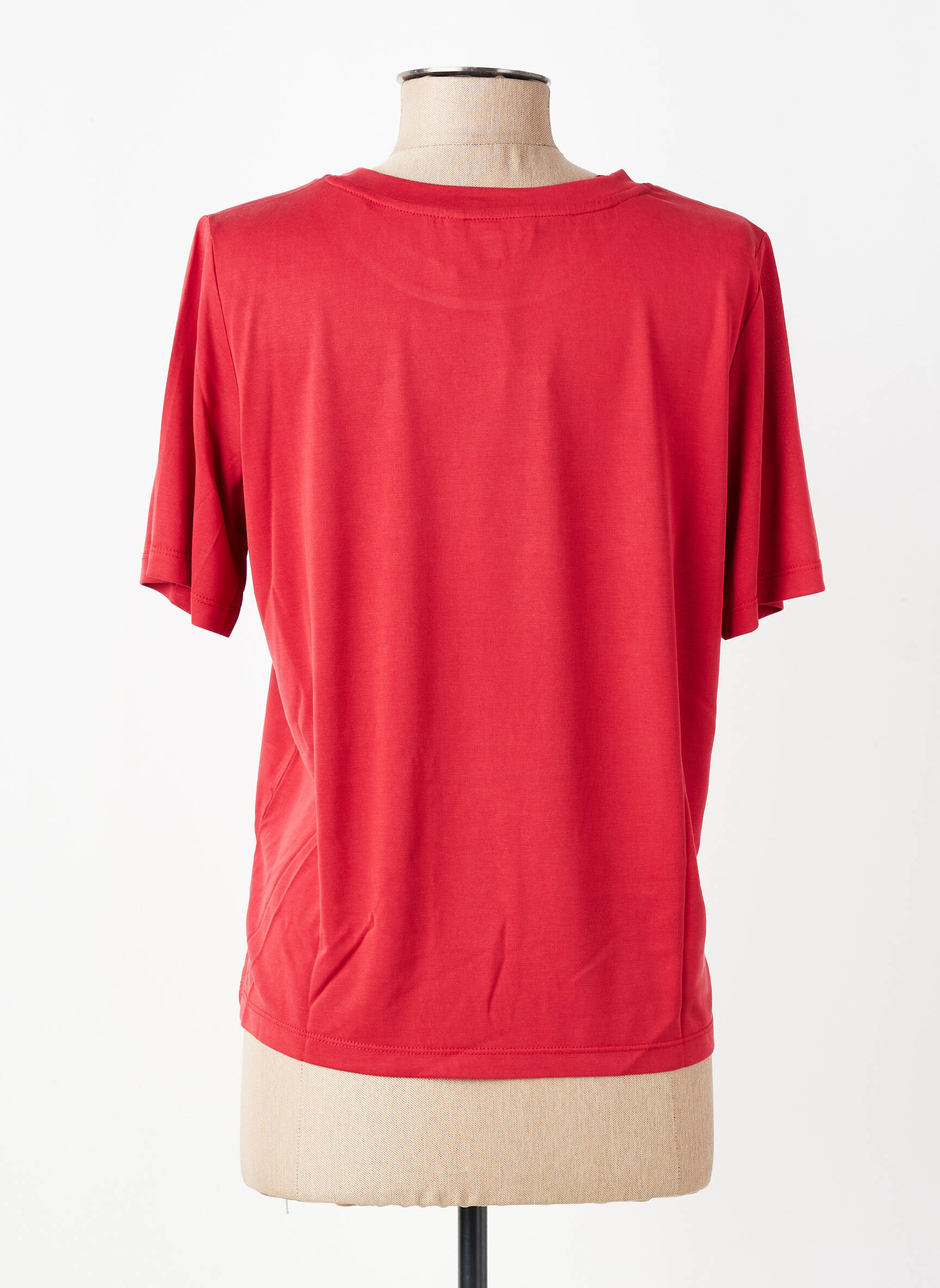 Tricou croială dreaptă mâneci scurte roșu YERSE femeie