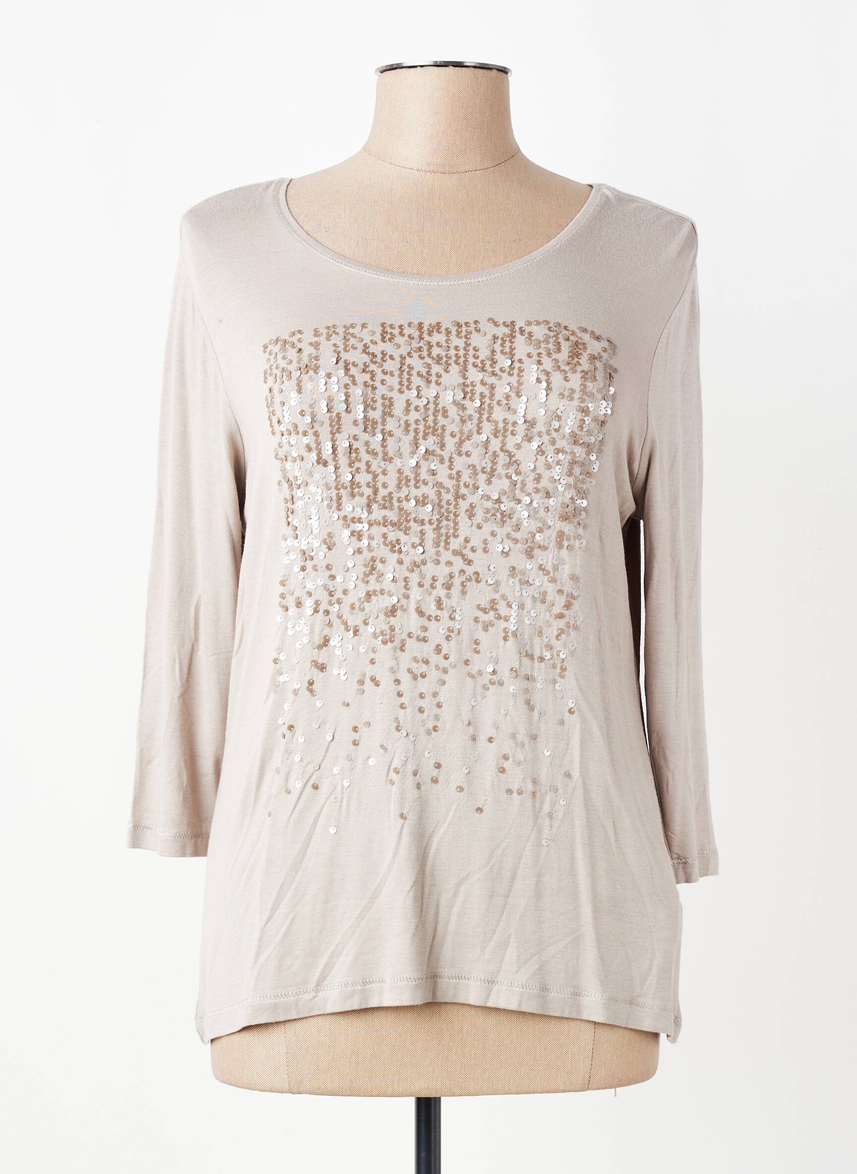 Tricou mâneci 3/4 mâneci 3/4 maro BARBARA LEBEK femeie