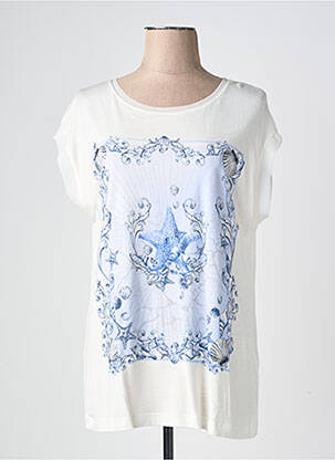Tricou imprimeu fantezie mâneci scurte albastru OLSEN femeie