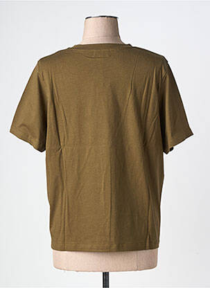 Tricou croială dreaptă mâneci scurte verde YERSE femeie