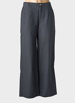 Pantalon larg țesătură poplin mărime normală gri YERSE femeie