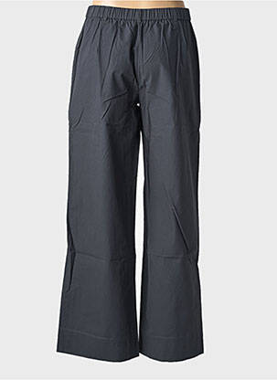 Pantalon larg țesătură poplin mărime normală gri YERSE femeie