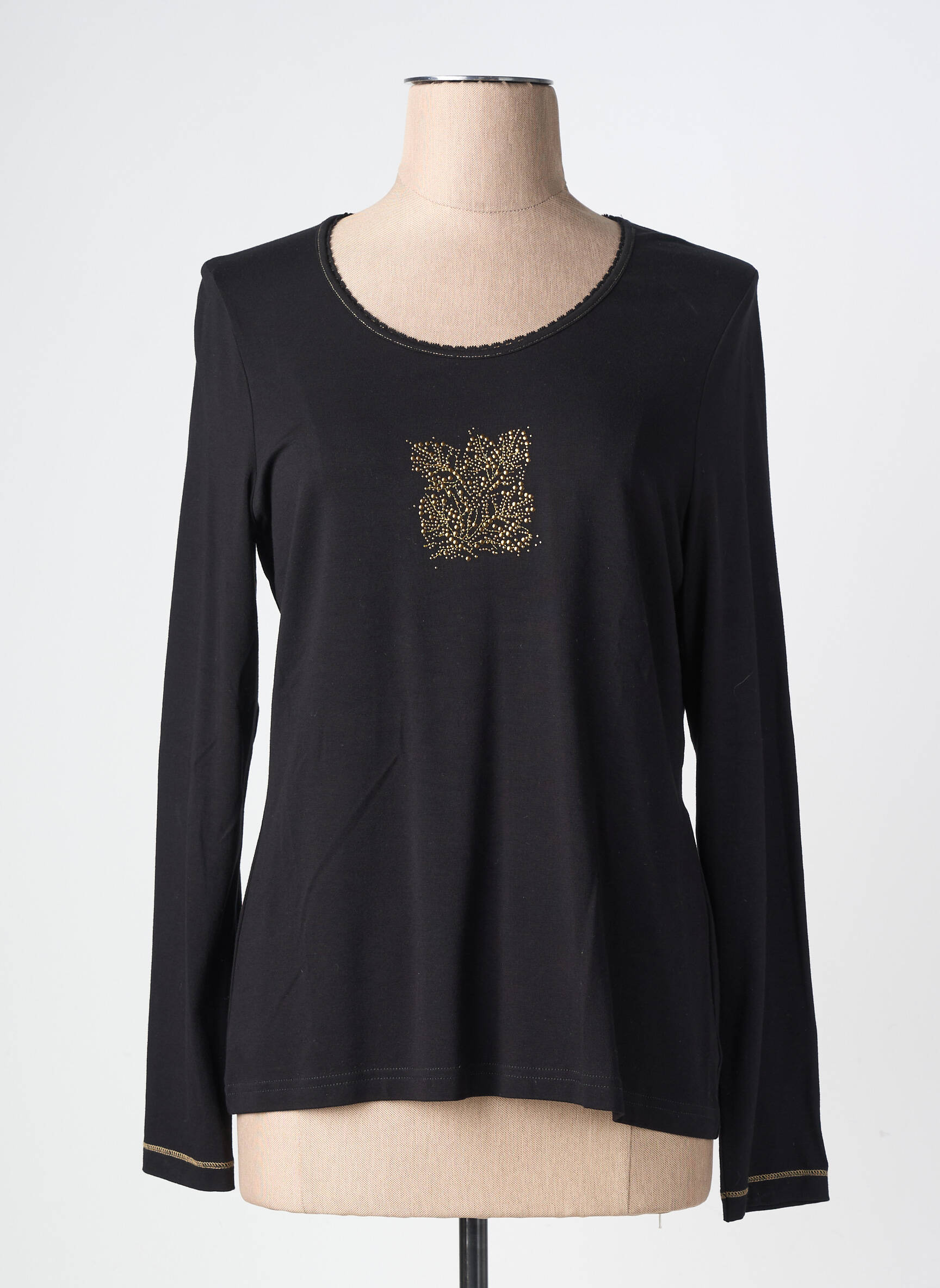 Tricou mâneci lungi mâneci lungi negru PAUSE CAFE femeie