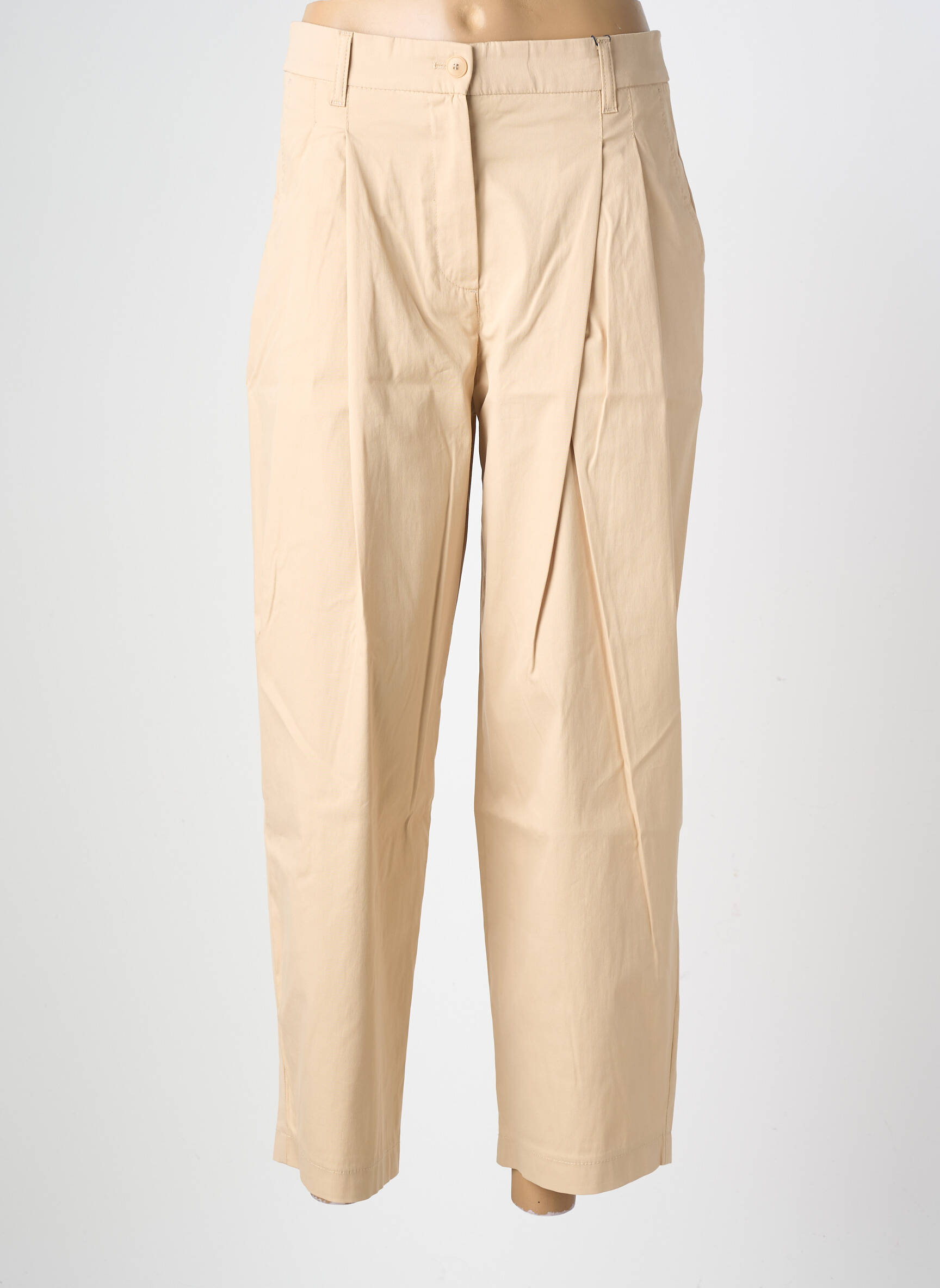 Pantalon 7/8 talie înaltă talie înaltă bej GARDEUR femeie
