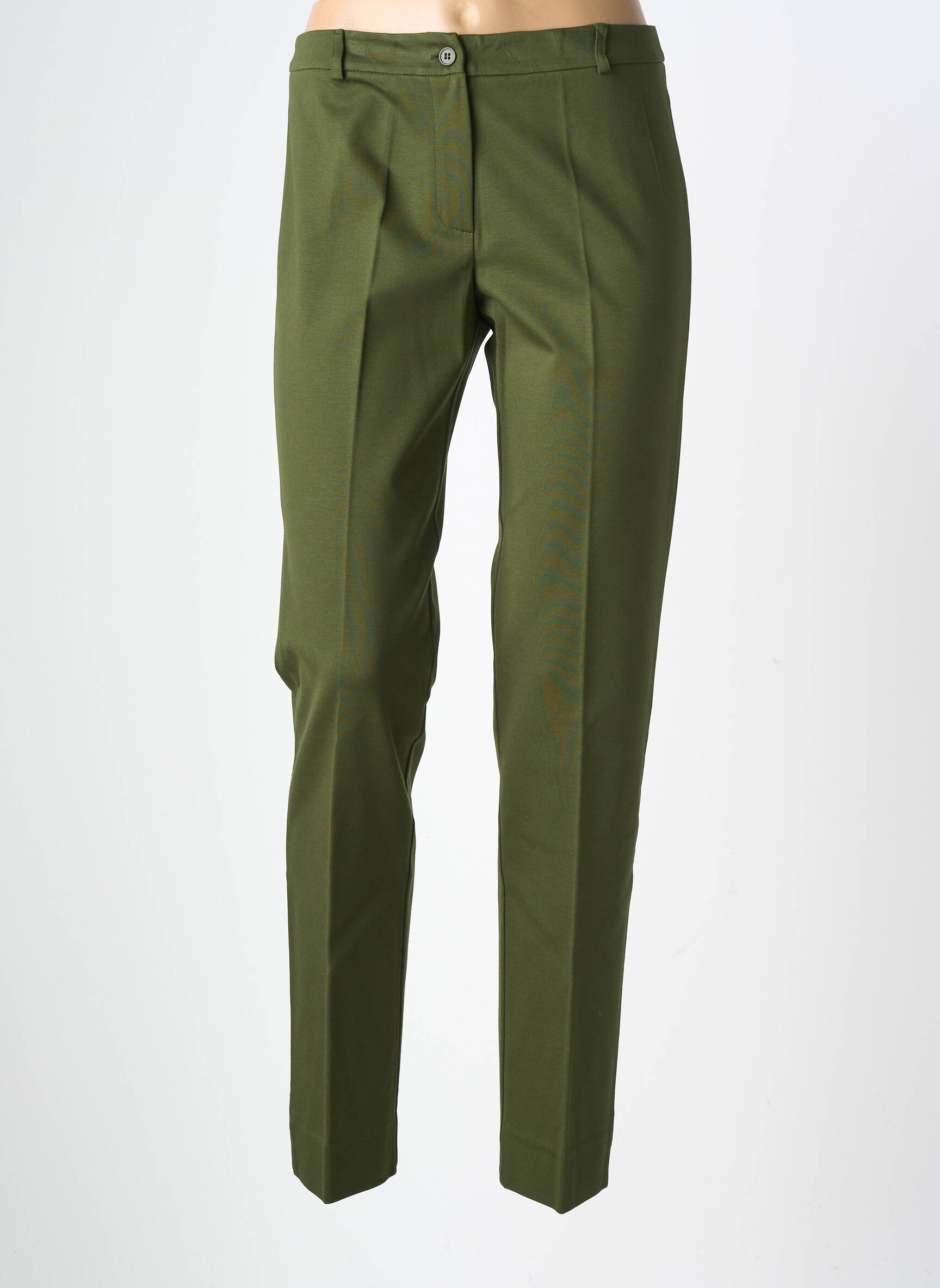 Pantalon slim talie elastică mărime normală verde MARIA BELLENTANI femeie