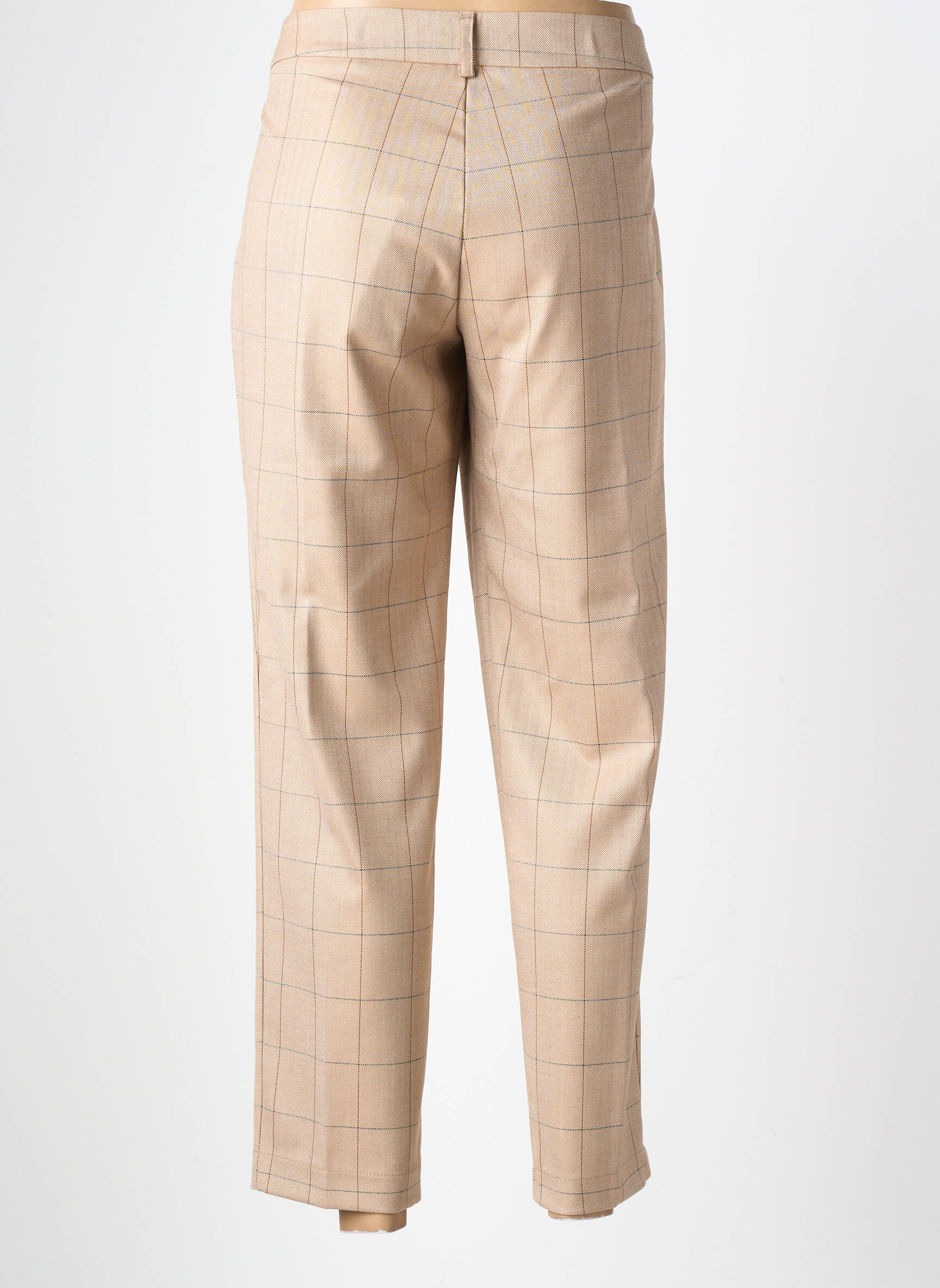 Pantalon 7/8 talie cu cleme mărime normală bej MARIA BELLENTANI femeie