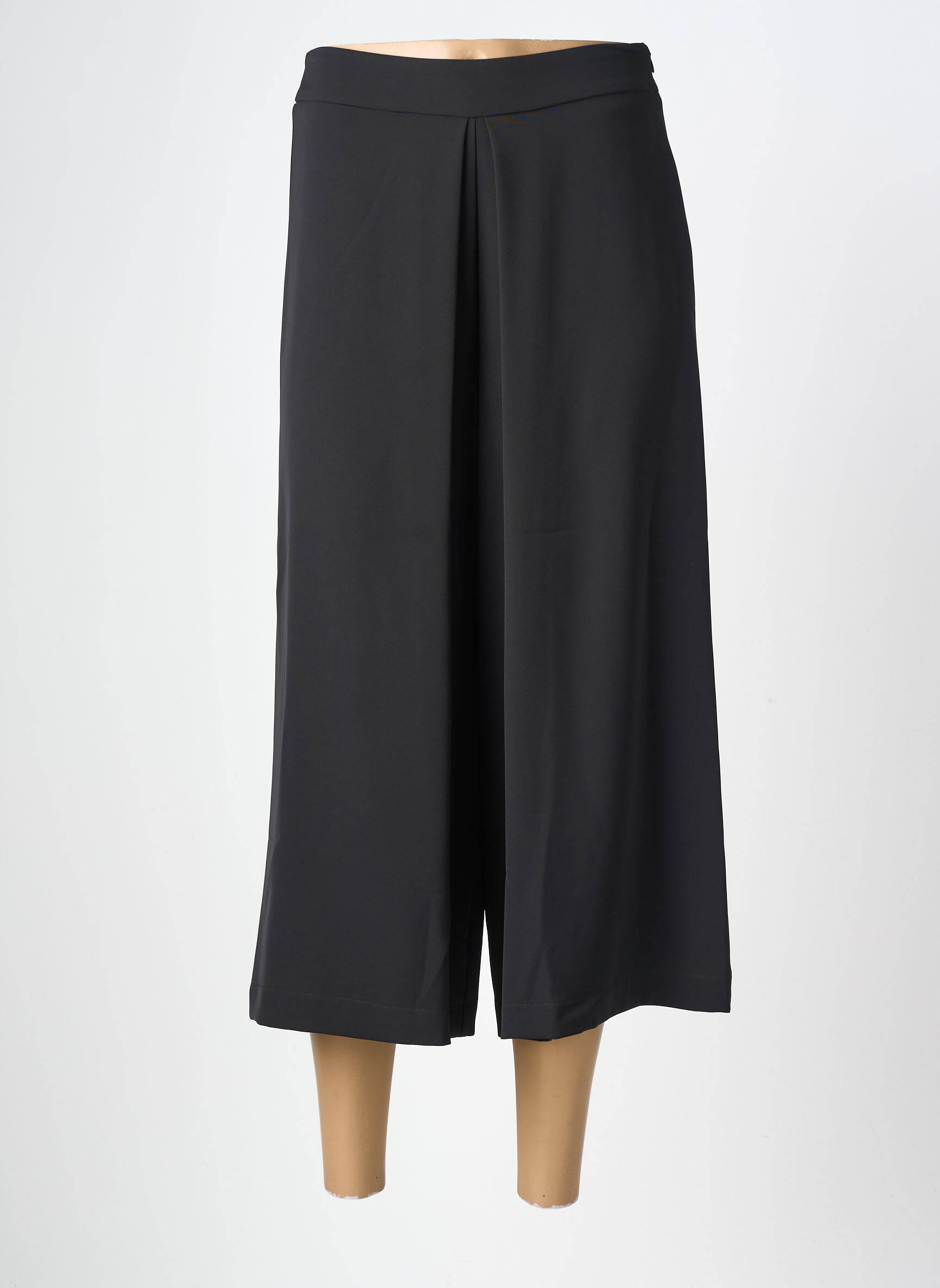 Pantalon trei sferturi talie elastică mărime normală negru MARIA BELLENTANI femeie