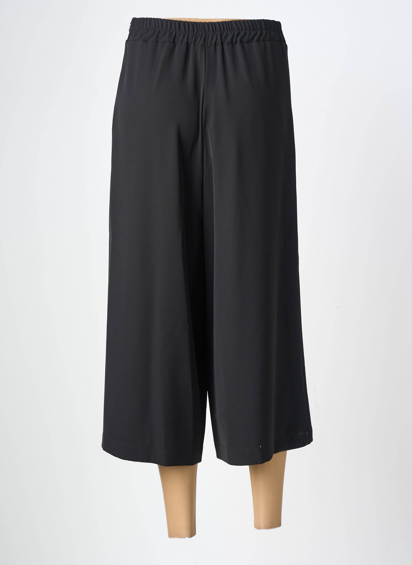 Pantalon trei sferturi talie elastică mărime normală negru MARIA BELLENTANI femeie