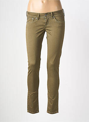 Pantalon slim țesătură poplin mărime normală verde PEPE JEANS femeie