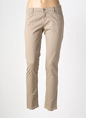 Pantalon slim țesătură poplin mărime normală maro ROSNER femeie