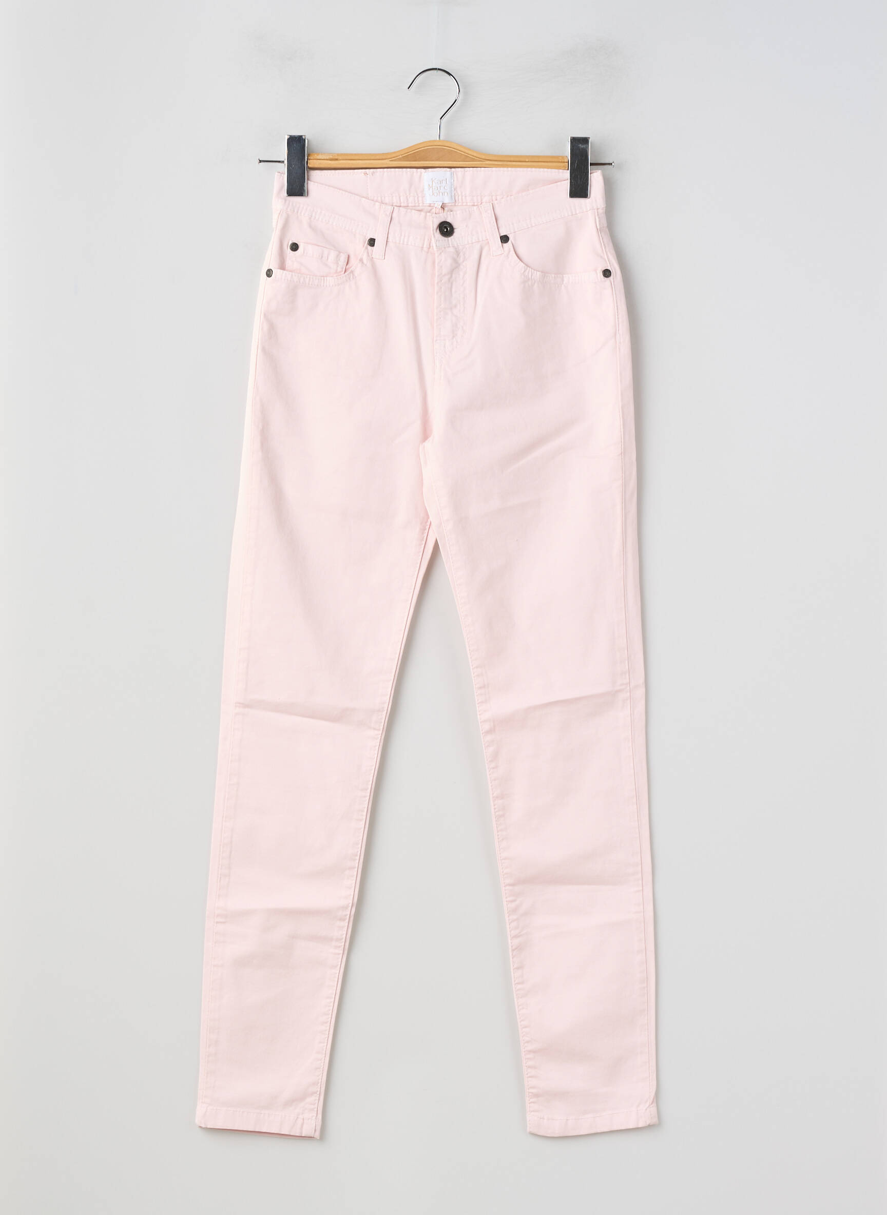 Pantalon slim țesătură poplin mărime normală roz KARL MARC JOHN femeie