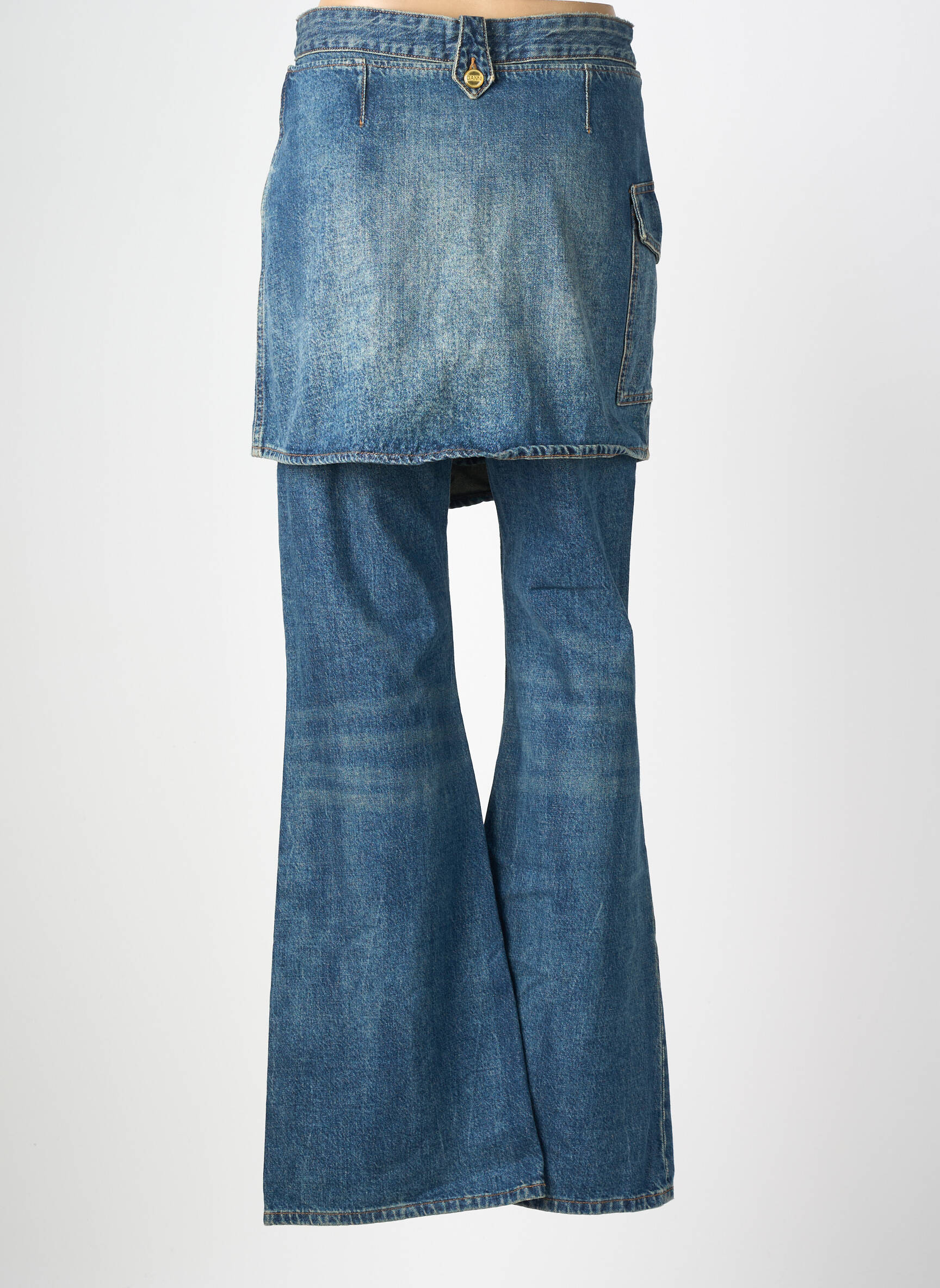 Blugi bootcut mărime normală mărime normală albastru GANNI femeie