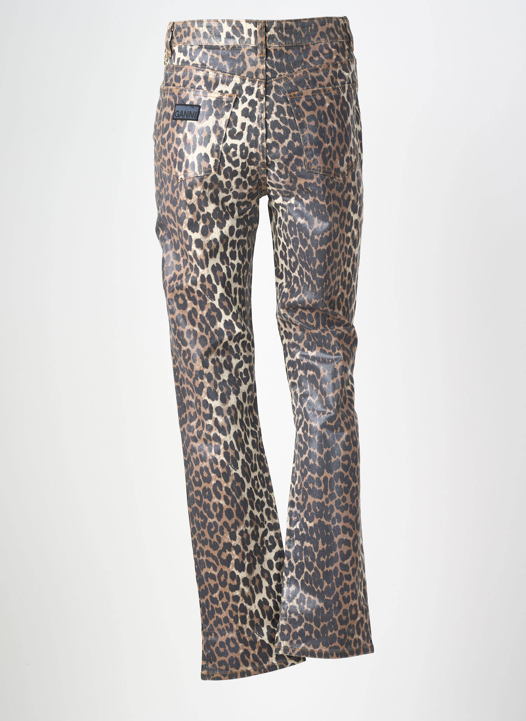 Pantalon drept elasticitate mărime normală maro GANNI femeie