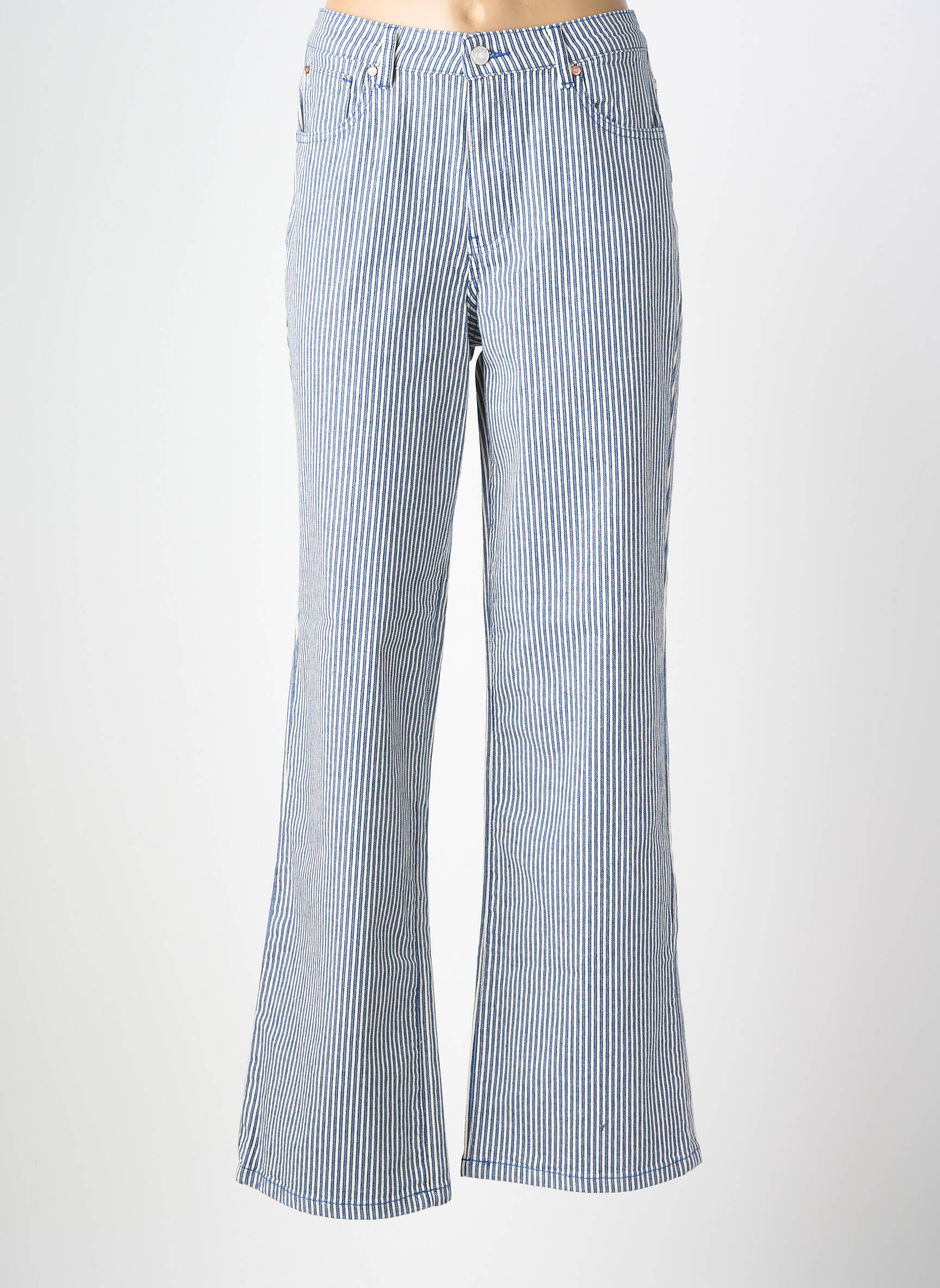 Pantalon evazat elasticitate mărime normală albastru MKT STUDIO femeie