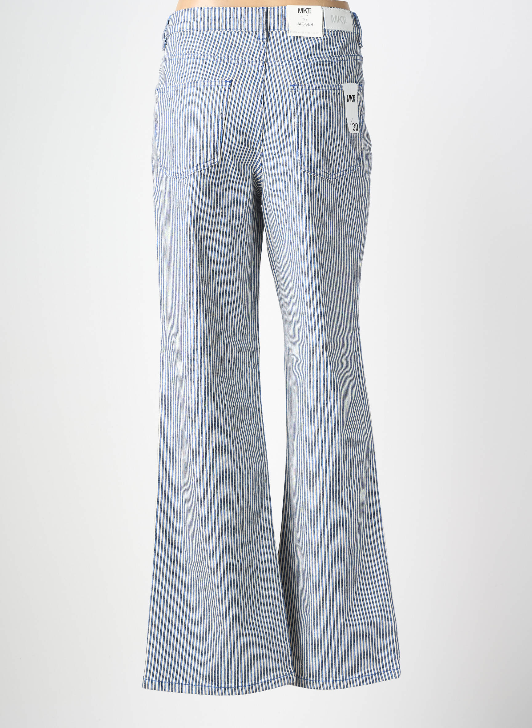 Pantalon evazat elasticitate mărime normală albastru MKT STUDIO femeie