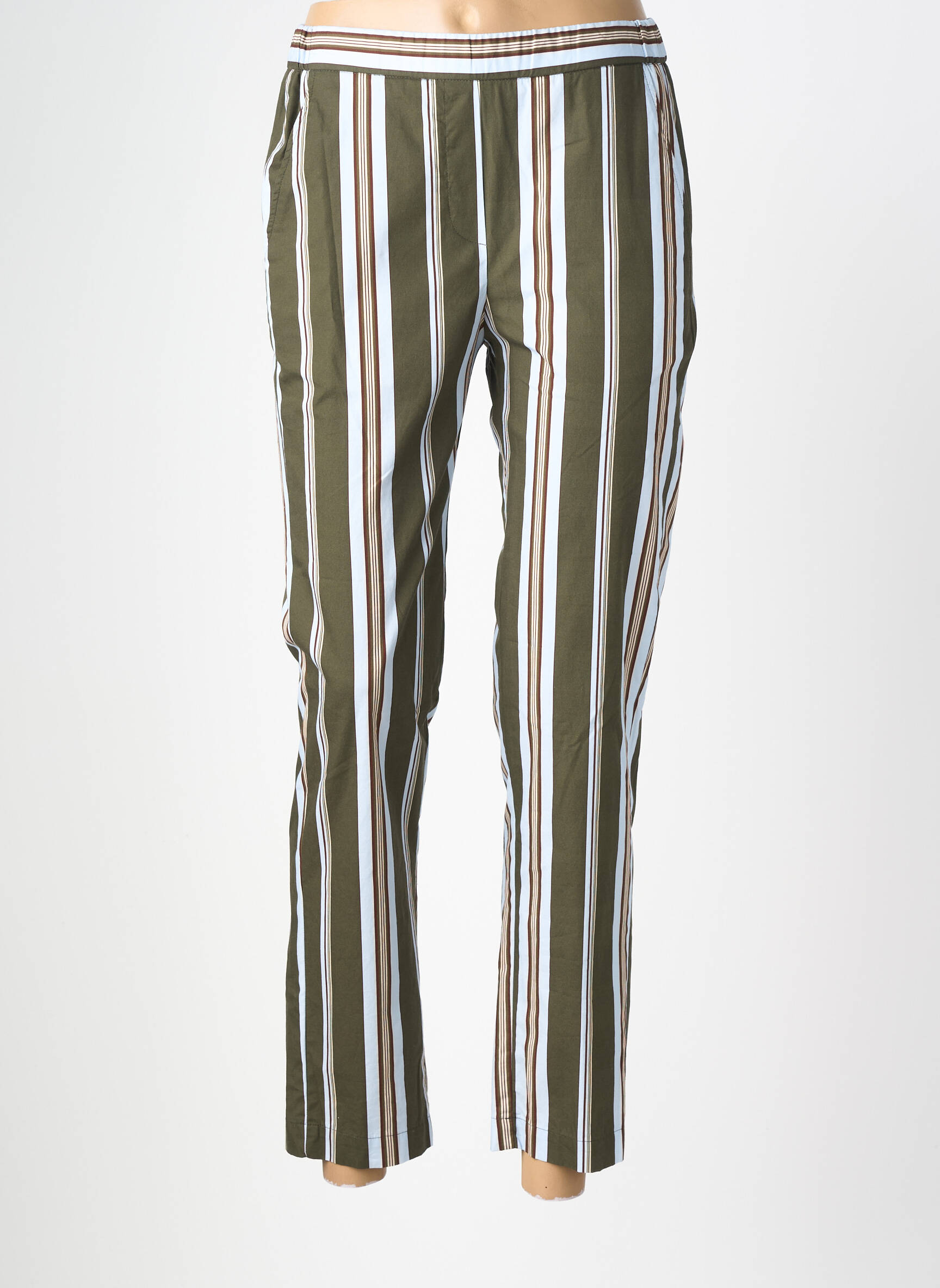 Pantalon drept elasticitate mărime normală verde DIEGA femeie