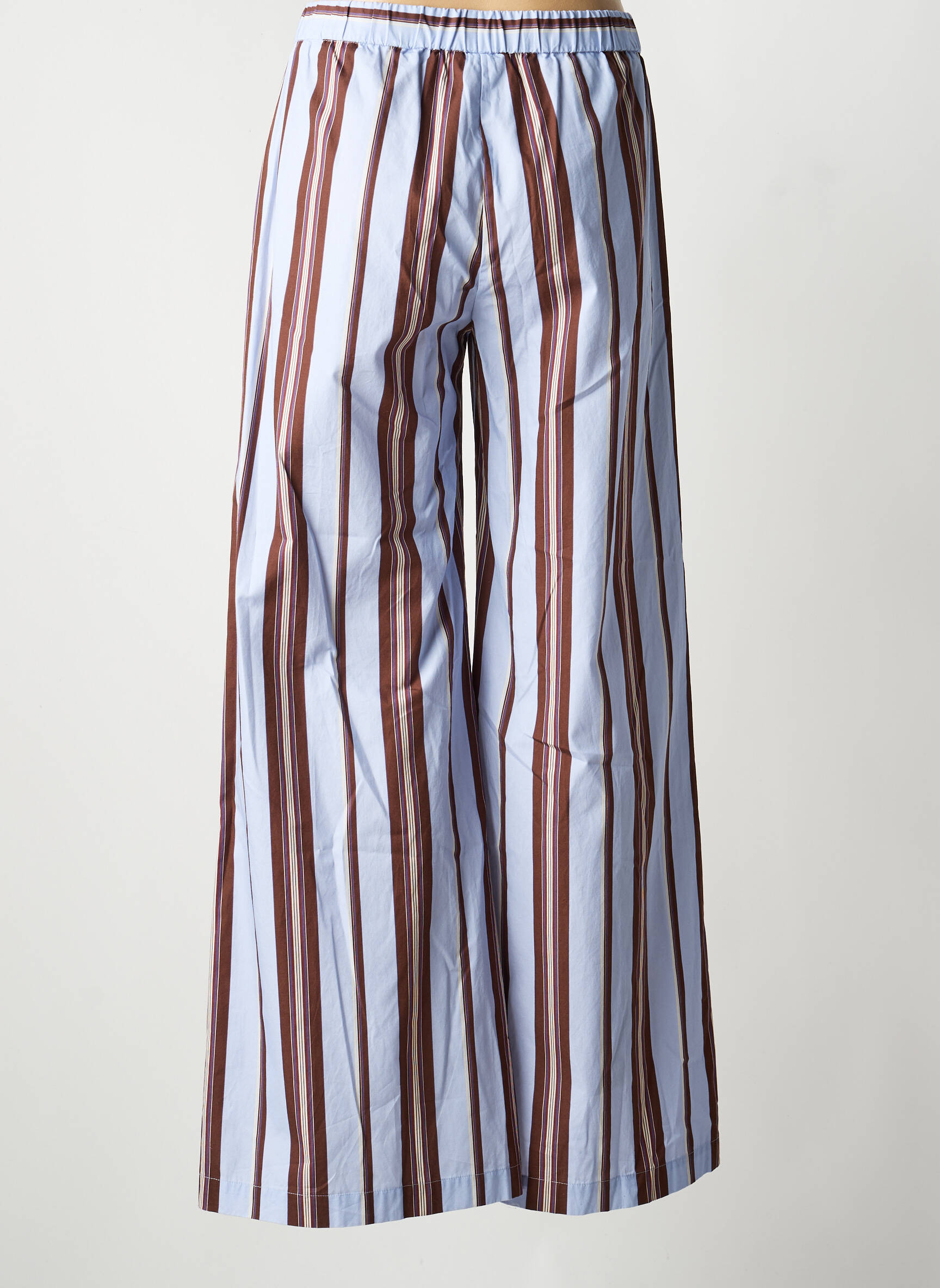 Pantalon larg țesătură poplin mărime normală violet DIEGA femeie