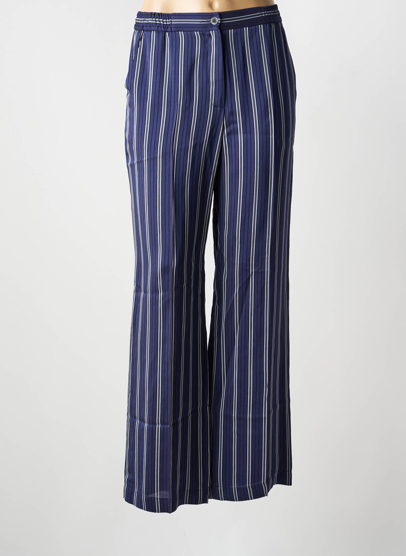 Pantalon larg închidere cu fermoar sub clapetă cu nasturi mărime normală albastru GERARD DAREL femeie
