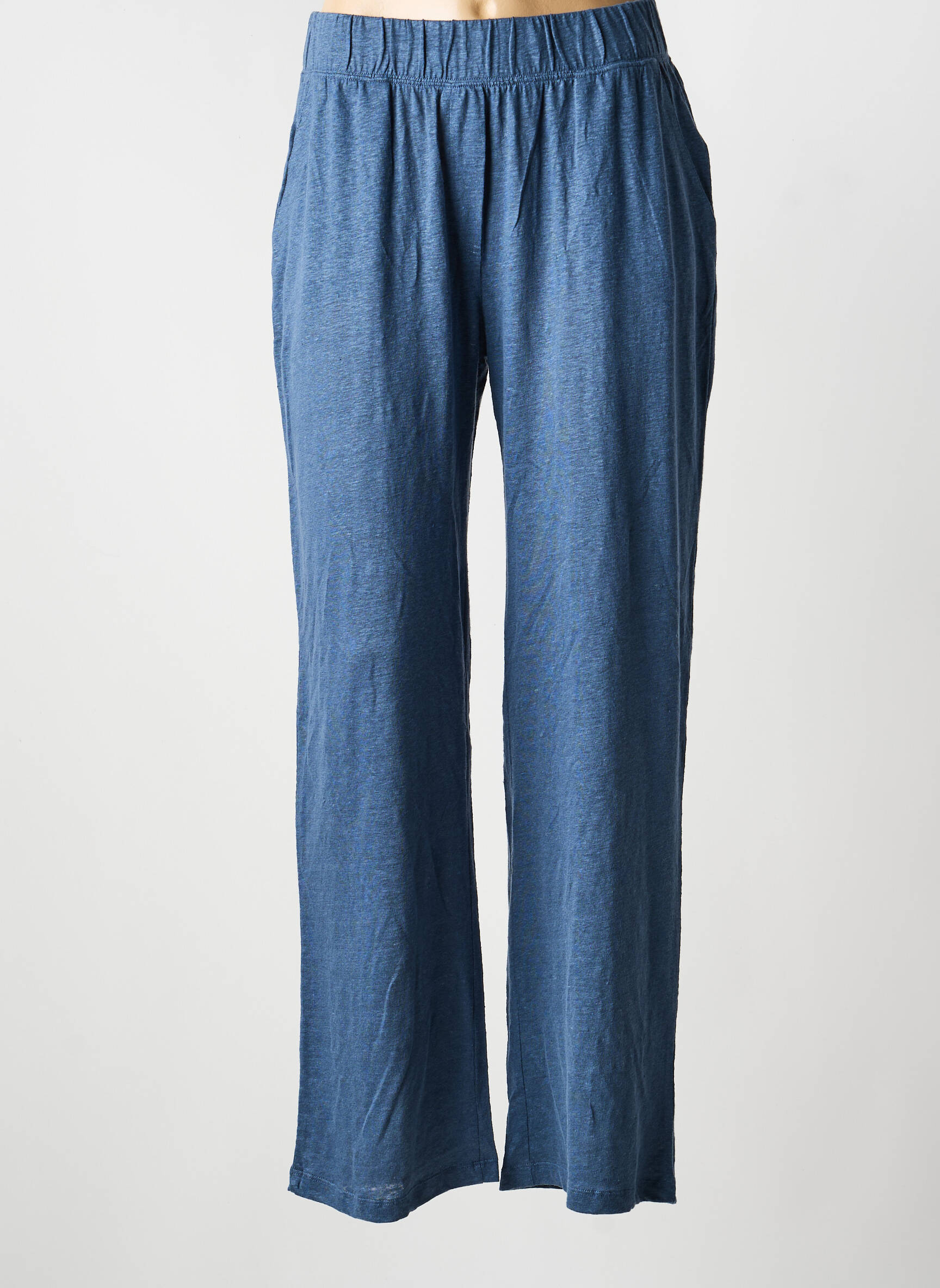 Pantalon drept elasticitate mărime normală albastru MAJESTIC FILATURES femeie