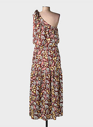 Rochie lungă imprimeu floral fără mâneci maro VANESSA BRUNO femeie